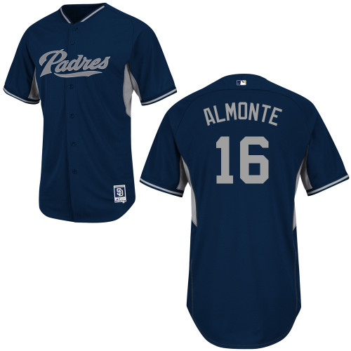 Abraham Almonte #16 Youth Baseball Jersey-San Diego Padres Authentic 2014 Road Cool Base BP MLB Jersey